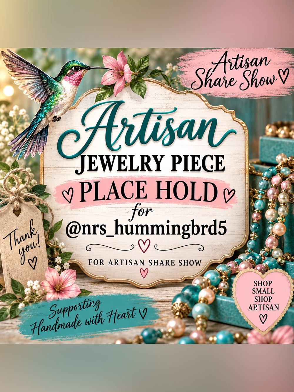 Artisan jewelry share show place hold